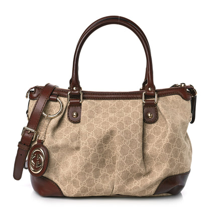 Gucci Monogram Medium Sukey Top Handle Dark Brown 1 of 13