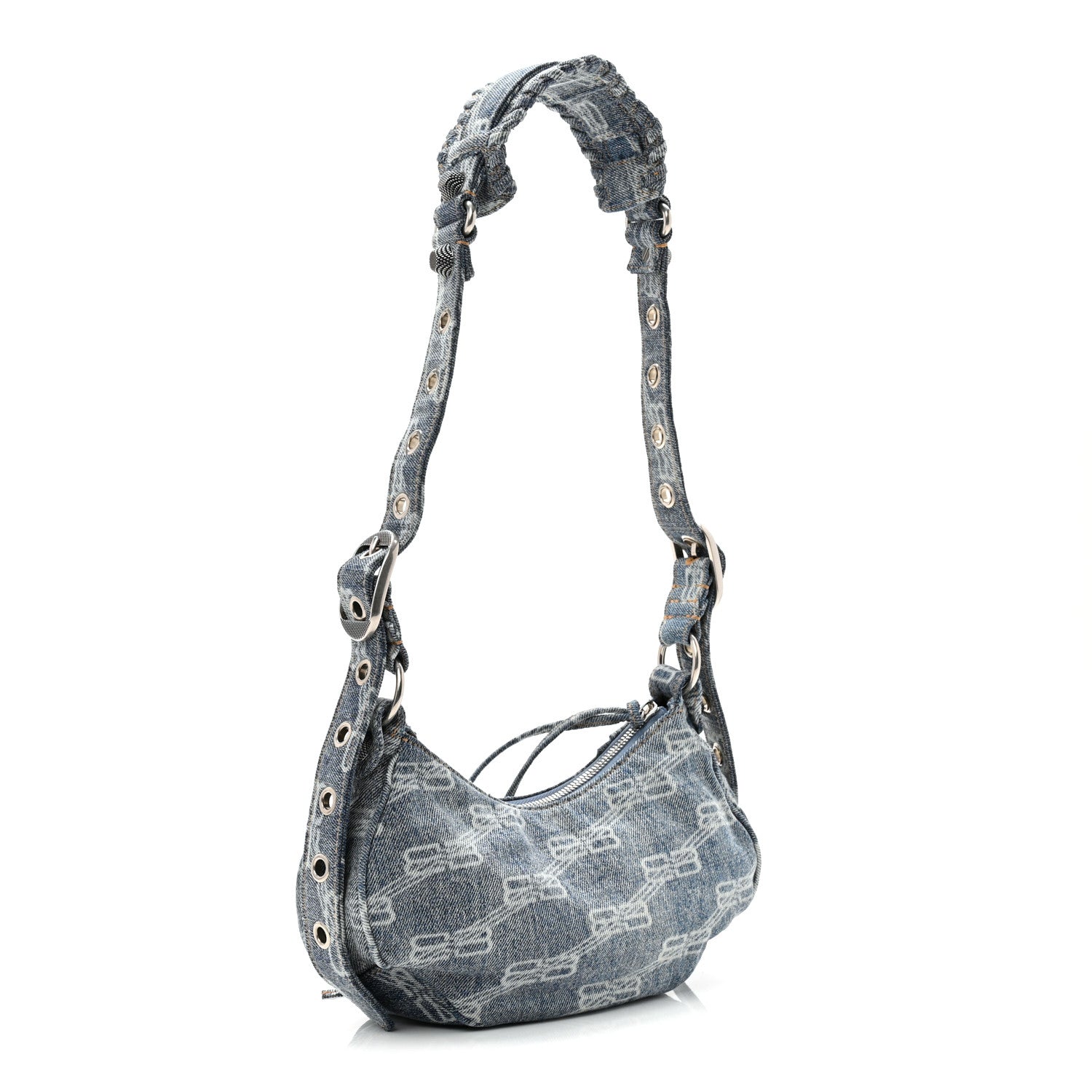 Balenciaga Denim BB Monogram Le Cagole Shoulder Bag XS Blue 4 of 11