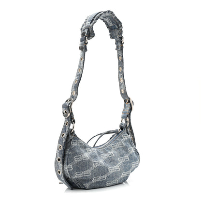 Balenciaga Denim BB Monogram Le Cagole Shoulder Bag XS Blue 4 of 11
