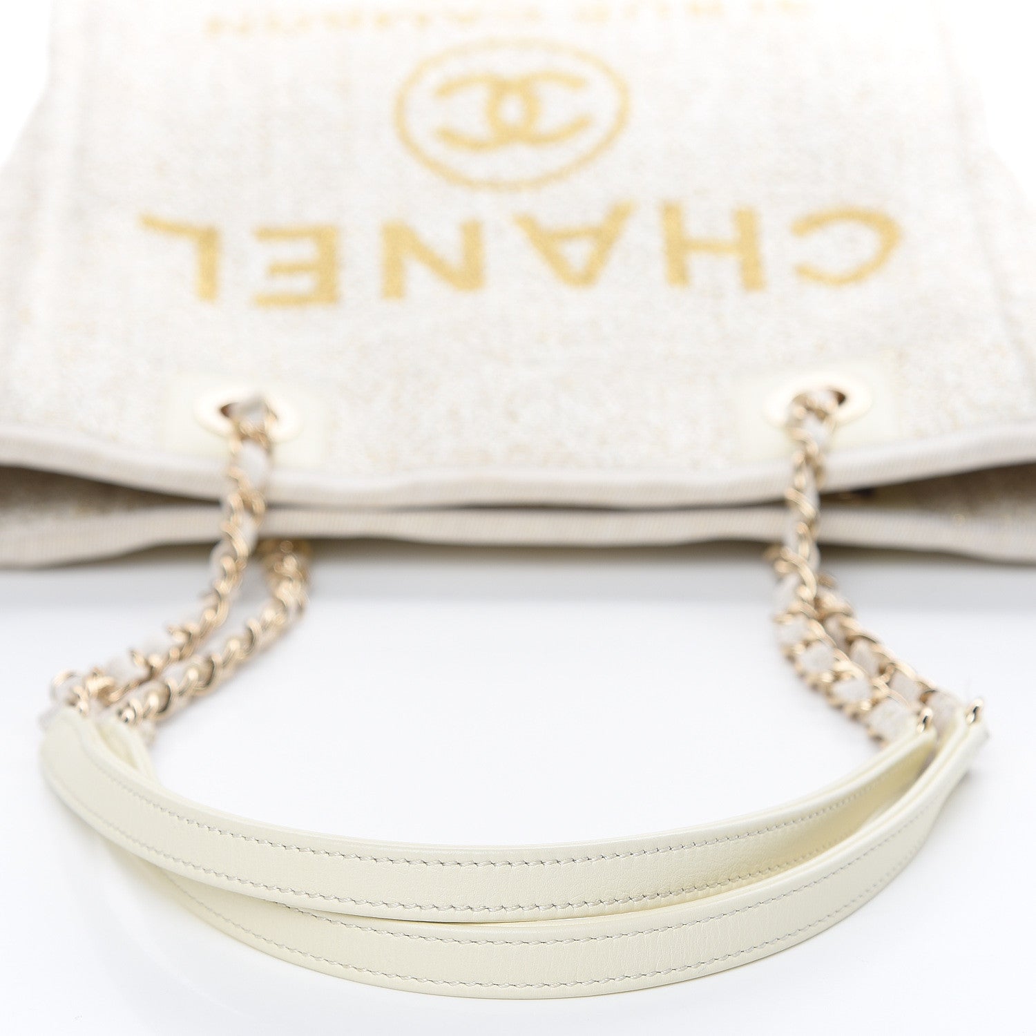Chanel Canvas Mini Deauville Tote Ivory 10 of 11