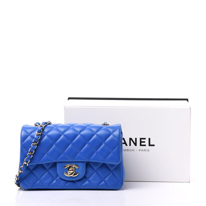 Chanel Lambskin Quilted Mini Rectangular Flap Blue 10 of 10