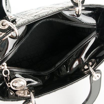 Christian Dior Patent Cannage Medium Lady Dior Black 6 of 8