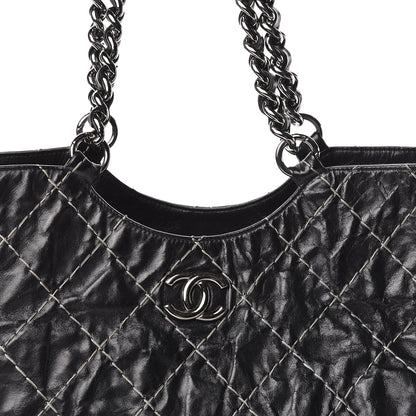Chanel Glazed Goatskin Double Contrast Stitch Tote Black 13 of 13