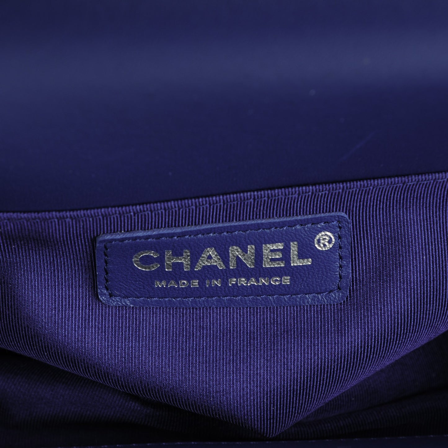 Lambskin Quilted Medium Boy Flap Dark Blue