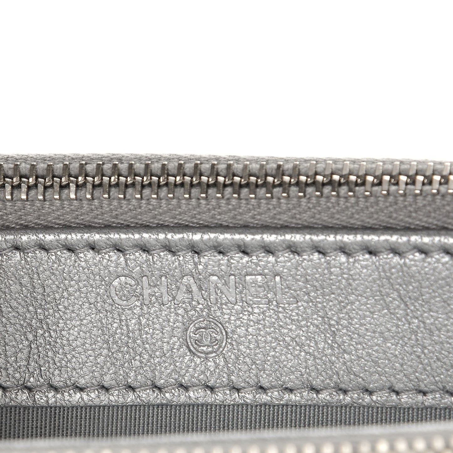 Metallic Sheepskin Chevron Quilted Small Clutch With Chain Silver