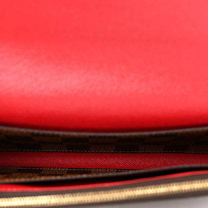 Louis Vuitton Damier Ebene Emilie Wallet Red 6 of 8