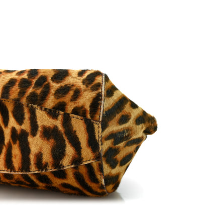 Christian Dior Pony Hair Leopard Print Diva Logo Shoulder Bag Red 10 of 12