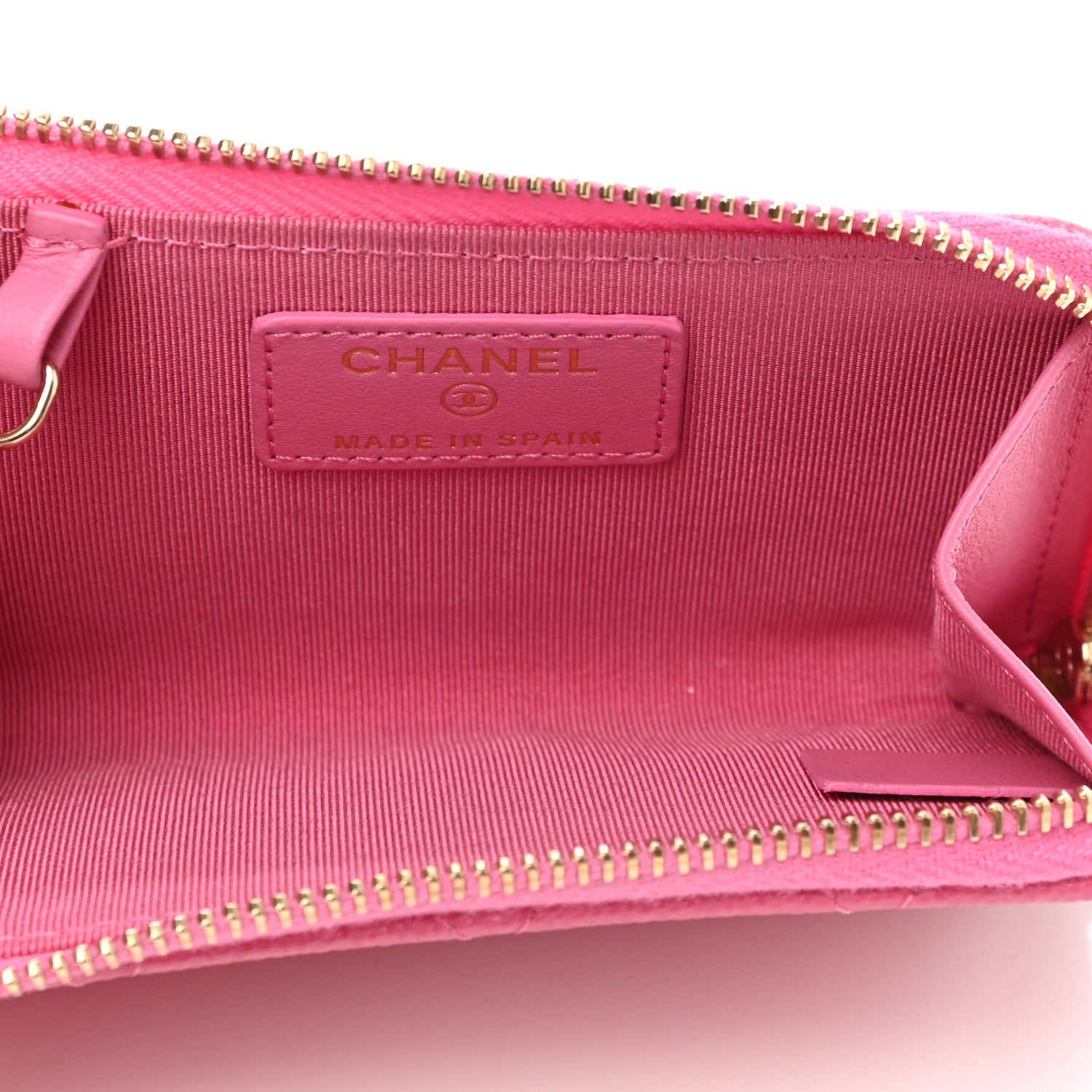 Chanel Caviar Quilted Zipped Key Holder Case Pink 5 of 8