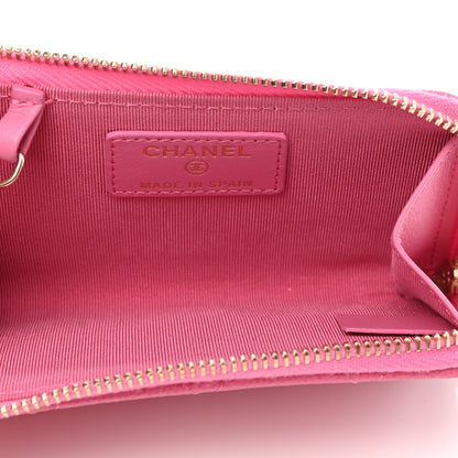 Chanel Caviar Quilted Zipped Key Holder Case Pink 5 of 8