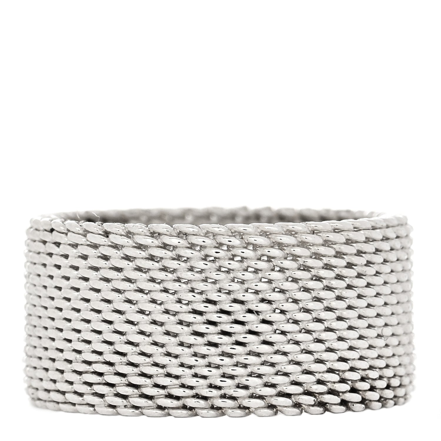 Tiffany Sterling Silver Somerset Mesh Ring 50 5.25 3 of 5
