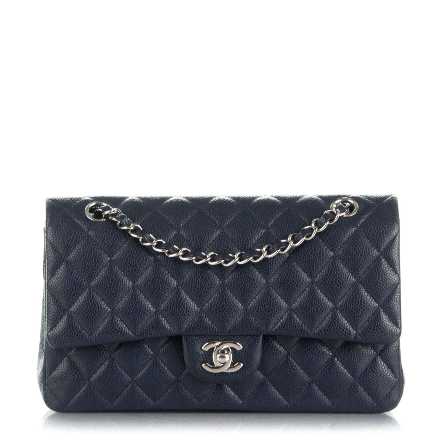 Chanel Caviar Quilted Medium Double Flap Navy 1 of 9