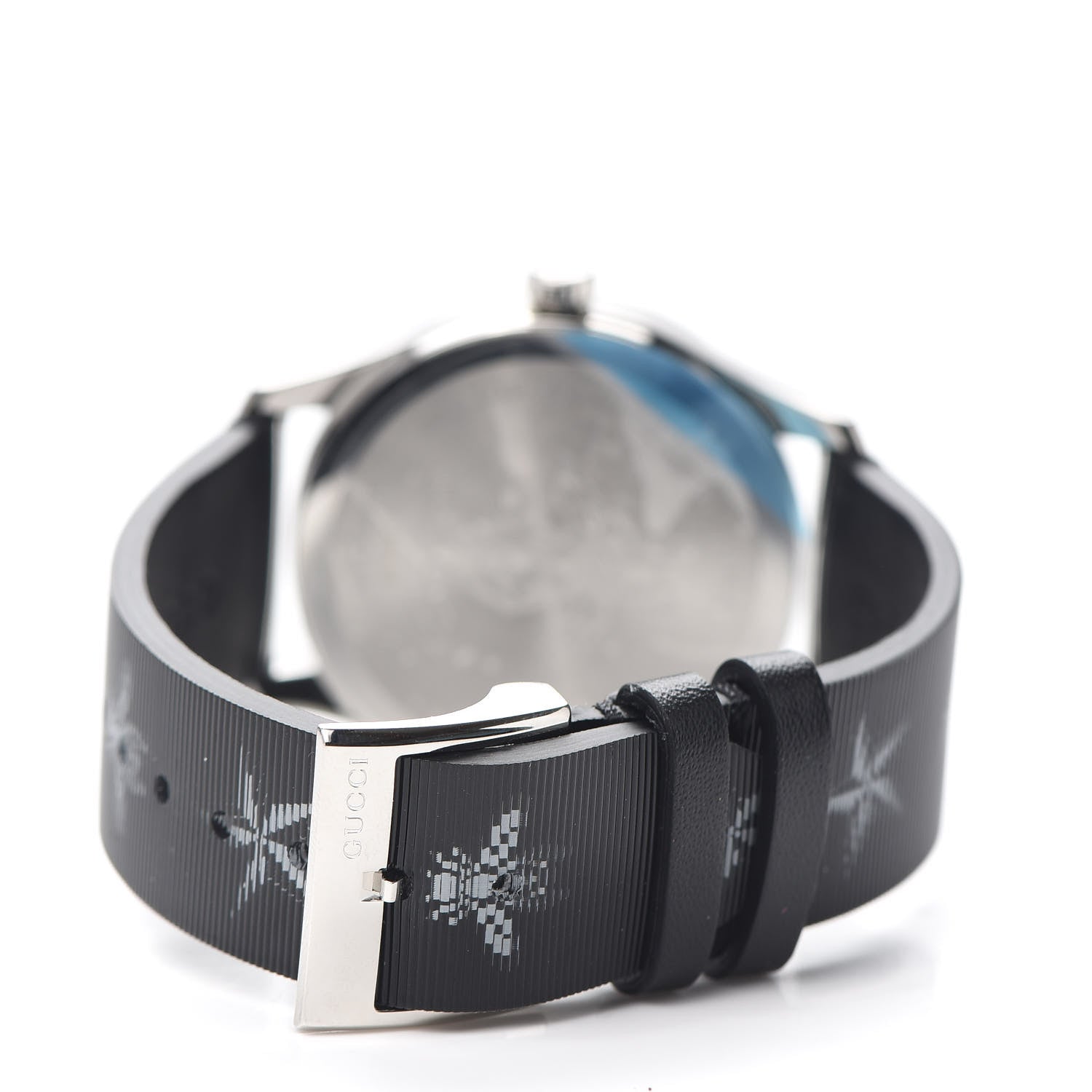Gucci Stainless Steel Calfskin 38mm G-Timeless Bee Star Hologram Quartz Watch Black 3 of 5