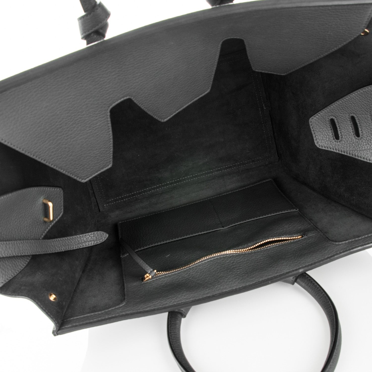 Celine Crisped Calfskin Tie Knot Small Tote Anthracite 5 of 8