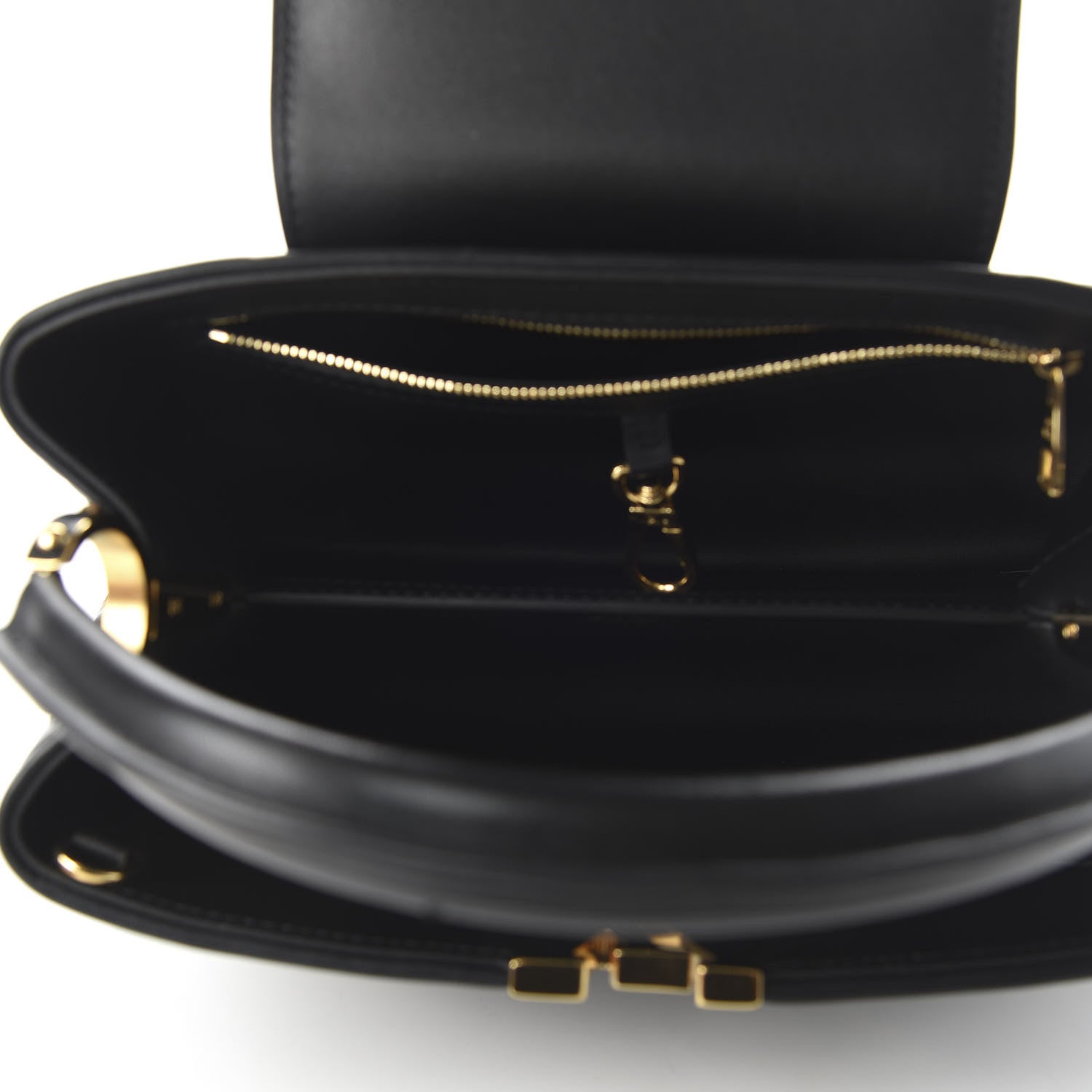 Louis Vuitton Lambskin Quilted Flower Capucines PM Black 5 of 10