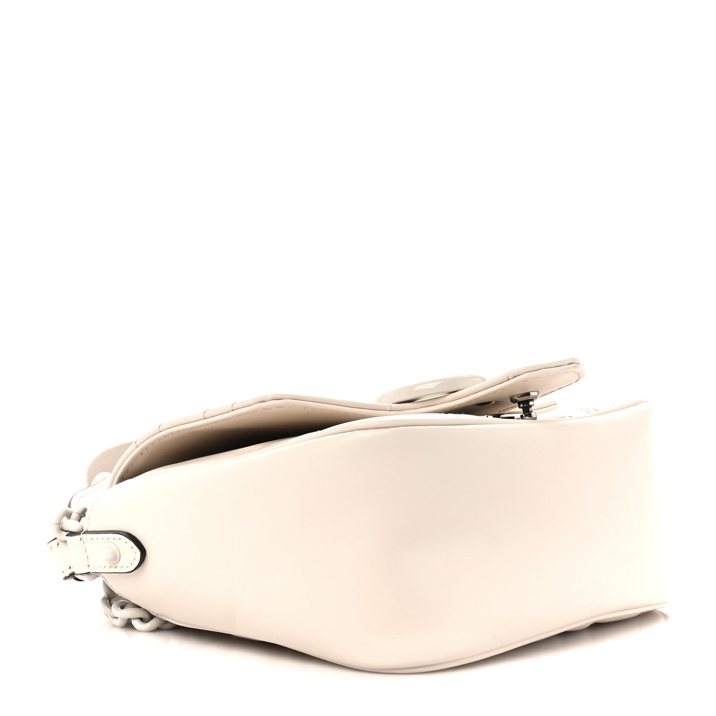 Calfskin Matelasse Monochrome Mini GG Marmont Crossbody Shoulder Bag White