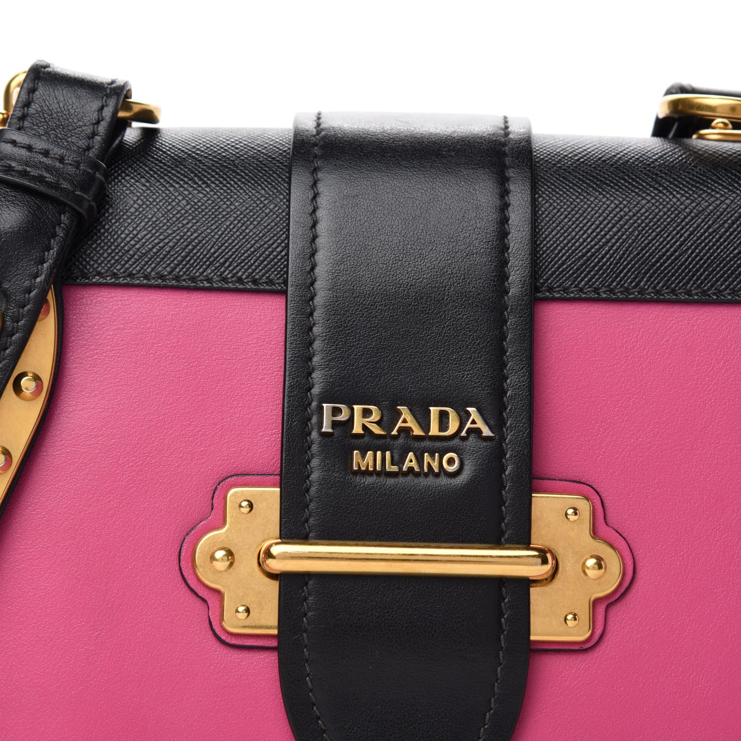 Prada City Calf Saffiano Cahier Bag Fuxia Black 11 of 11