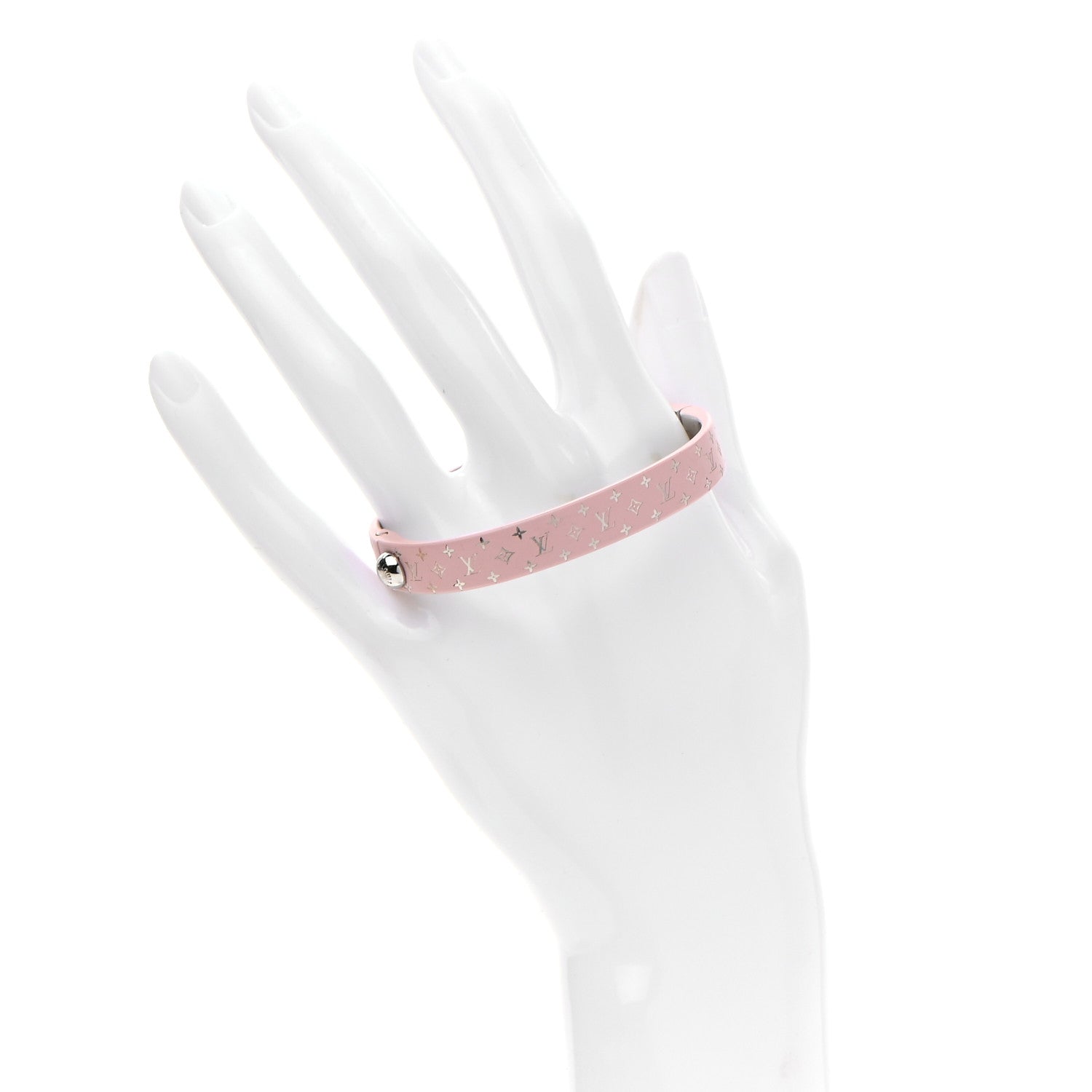 Louis Vuitton Monogram Nanogram Cuff S Pink Silver 2 of 5