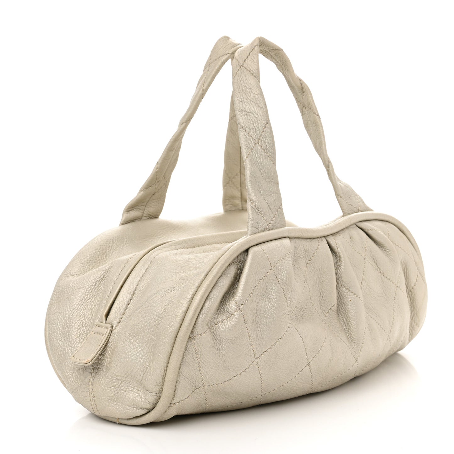 Metallic Deerskin Stitched Bowler Grey