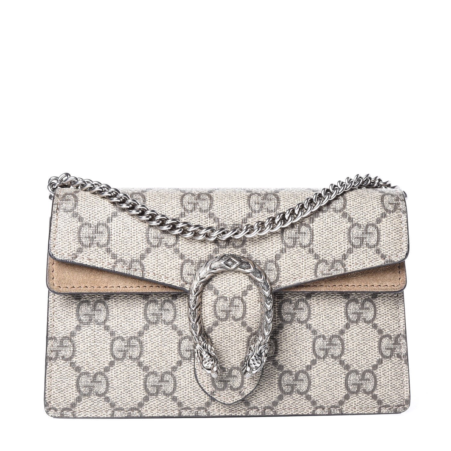 Gucci GG Supreme Monogram Super Mini Dionysus Shoulder Bag Taupe 1 of 12