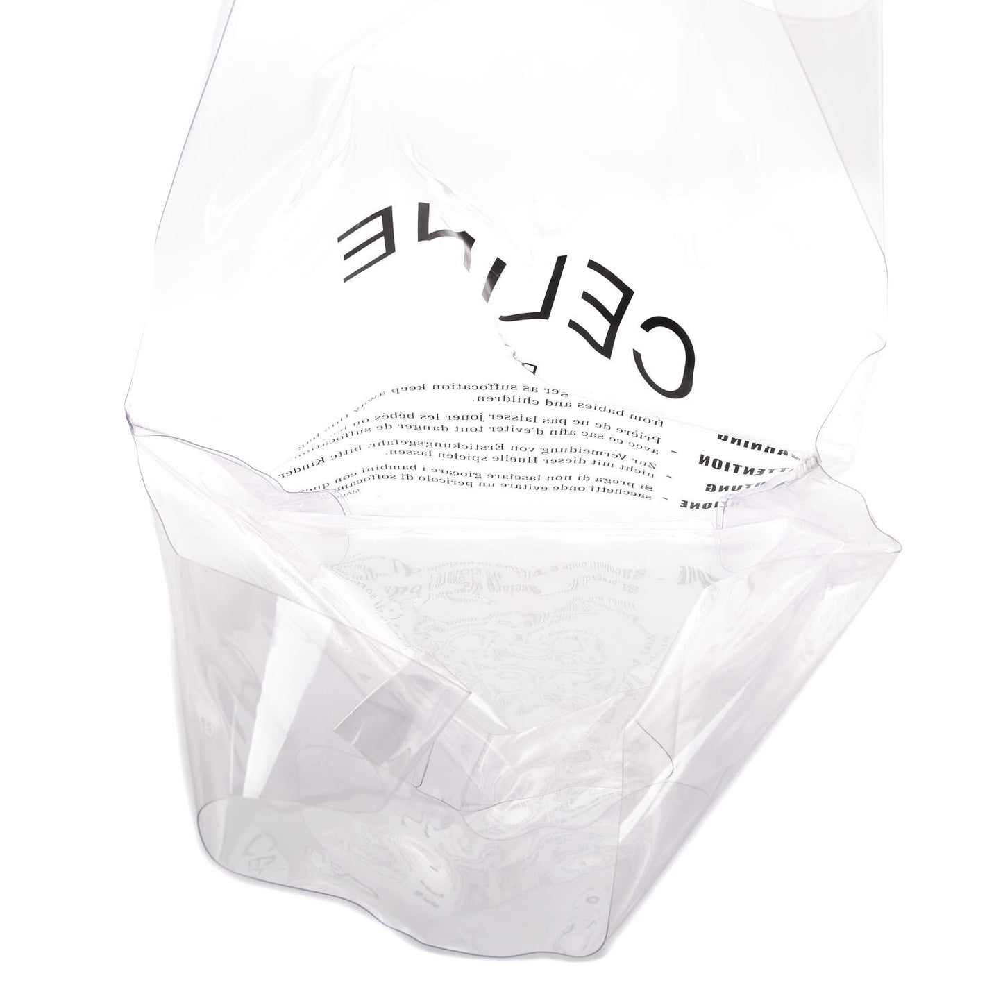 Plastic Bag with Cloudy Lambskin Solo Zip Pouch Clutch Celadon
