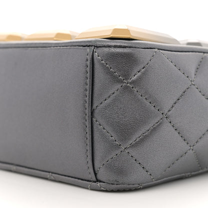 Chanel Metallic Lambskin Plexiglass Evening Art Camera Case Silver 10 of 11