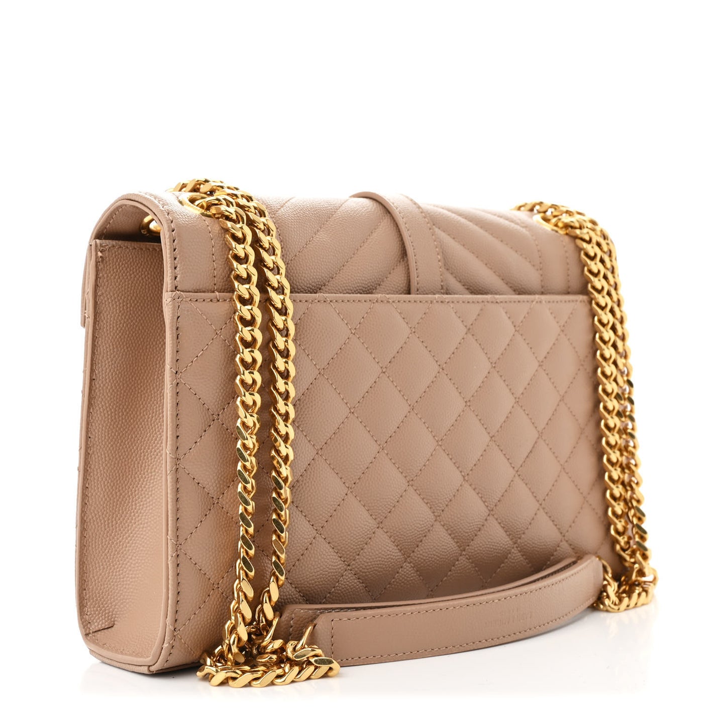 Grain De Poudre Textured Mixed Matelasse Triquilt Medium Monogram Satchel New Nude