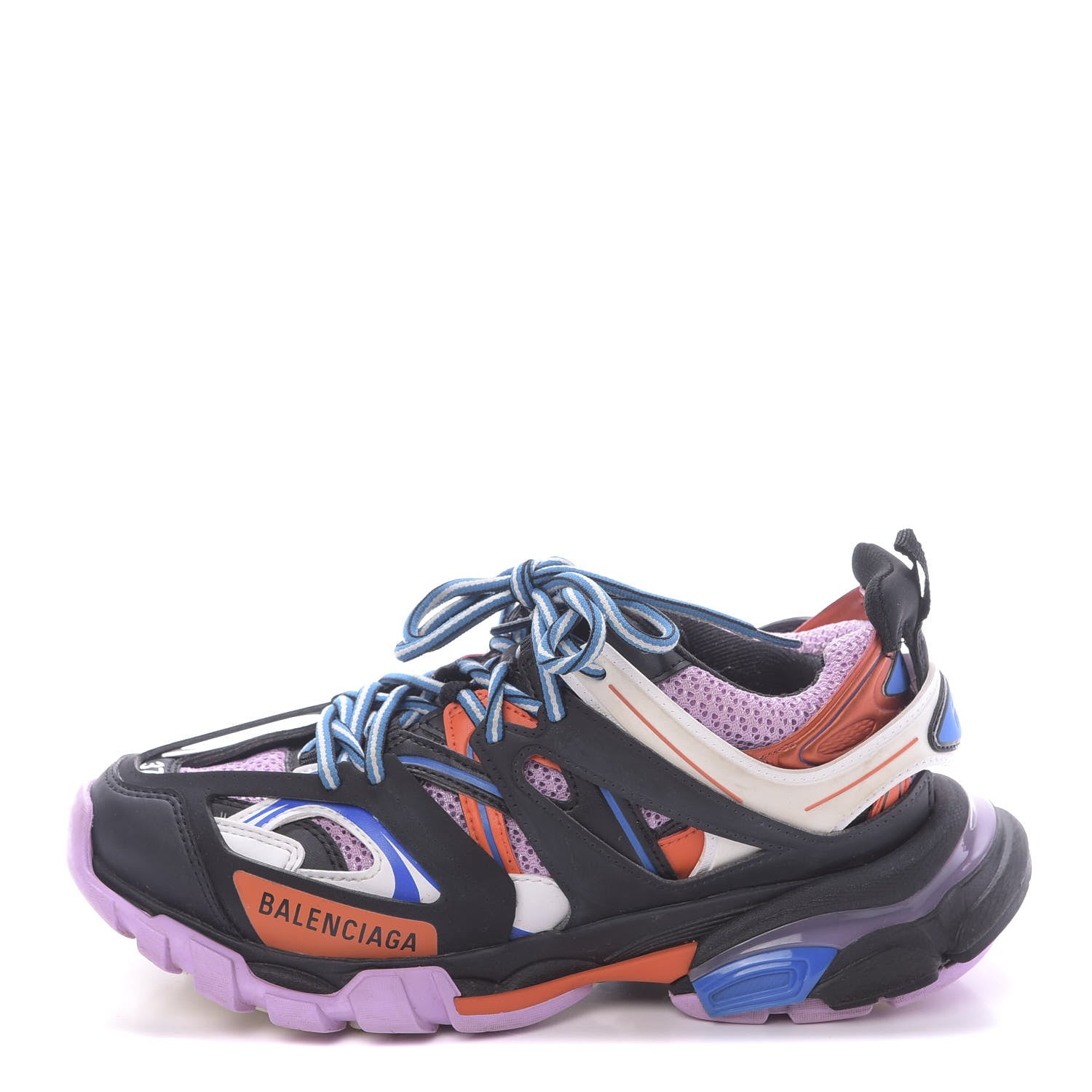 Balenciaga Mesh Fabric Womens Track Sneakers 37 Black Orange Pink 1 of 9
