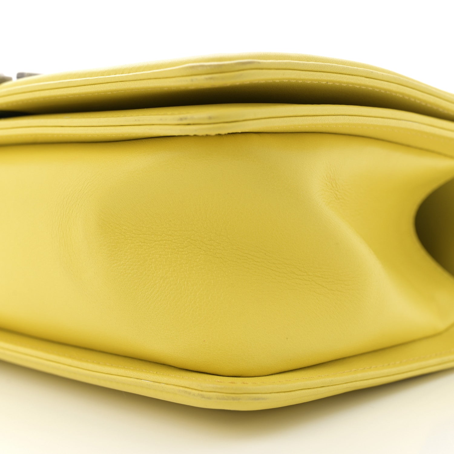 Chanel Calfskin Chevron Quilted Medium Boy Flap Yellow 10 of 14