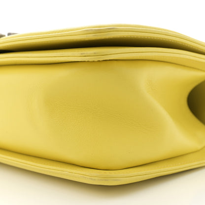 Chanel Calfskin Chevron Quilted Medium Boy Flap Yellow 10 of 14