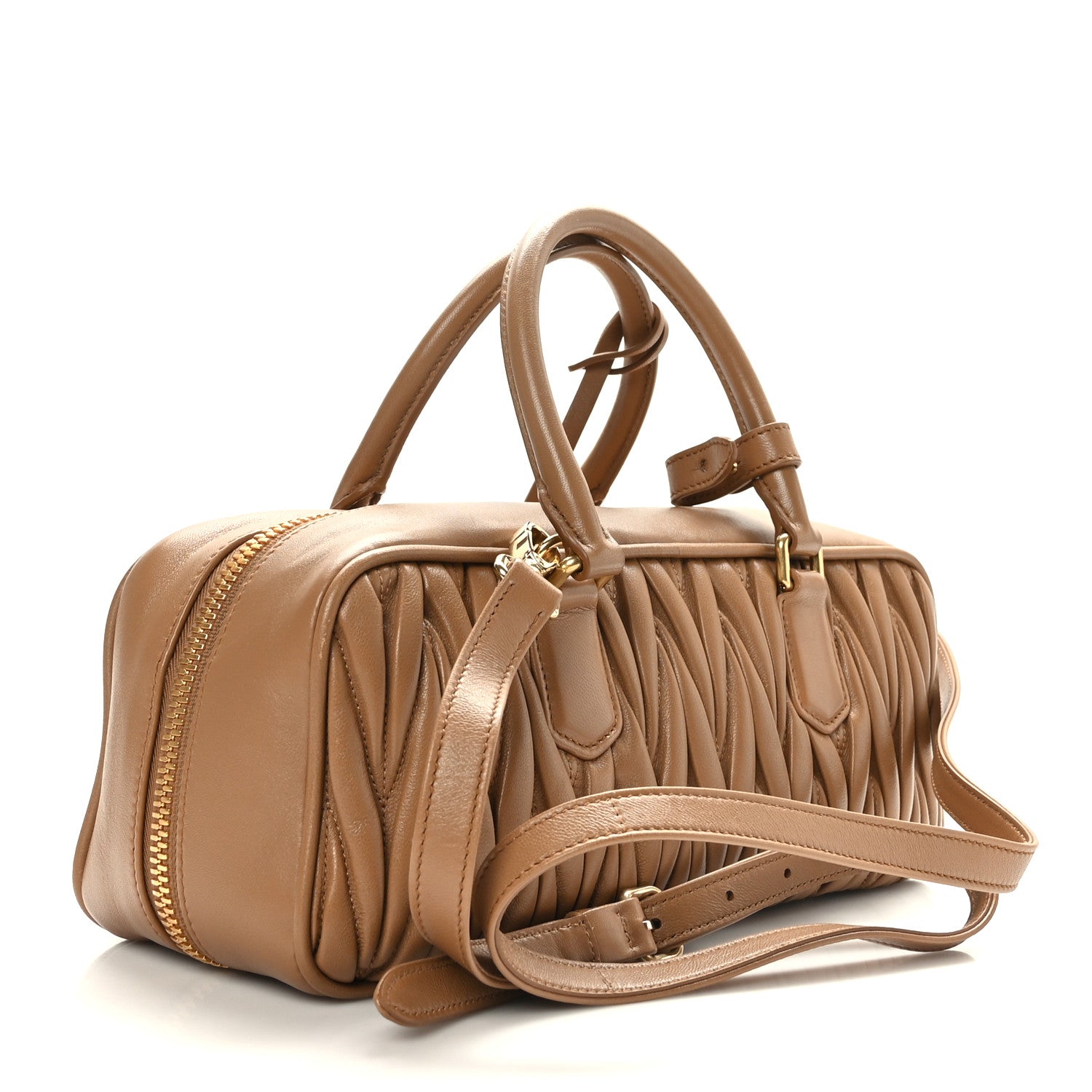Miu Miu Nappa Matelasse Large Arcadie Top Handle Bag Caramel 3 of 8