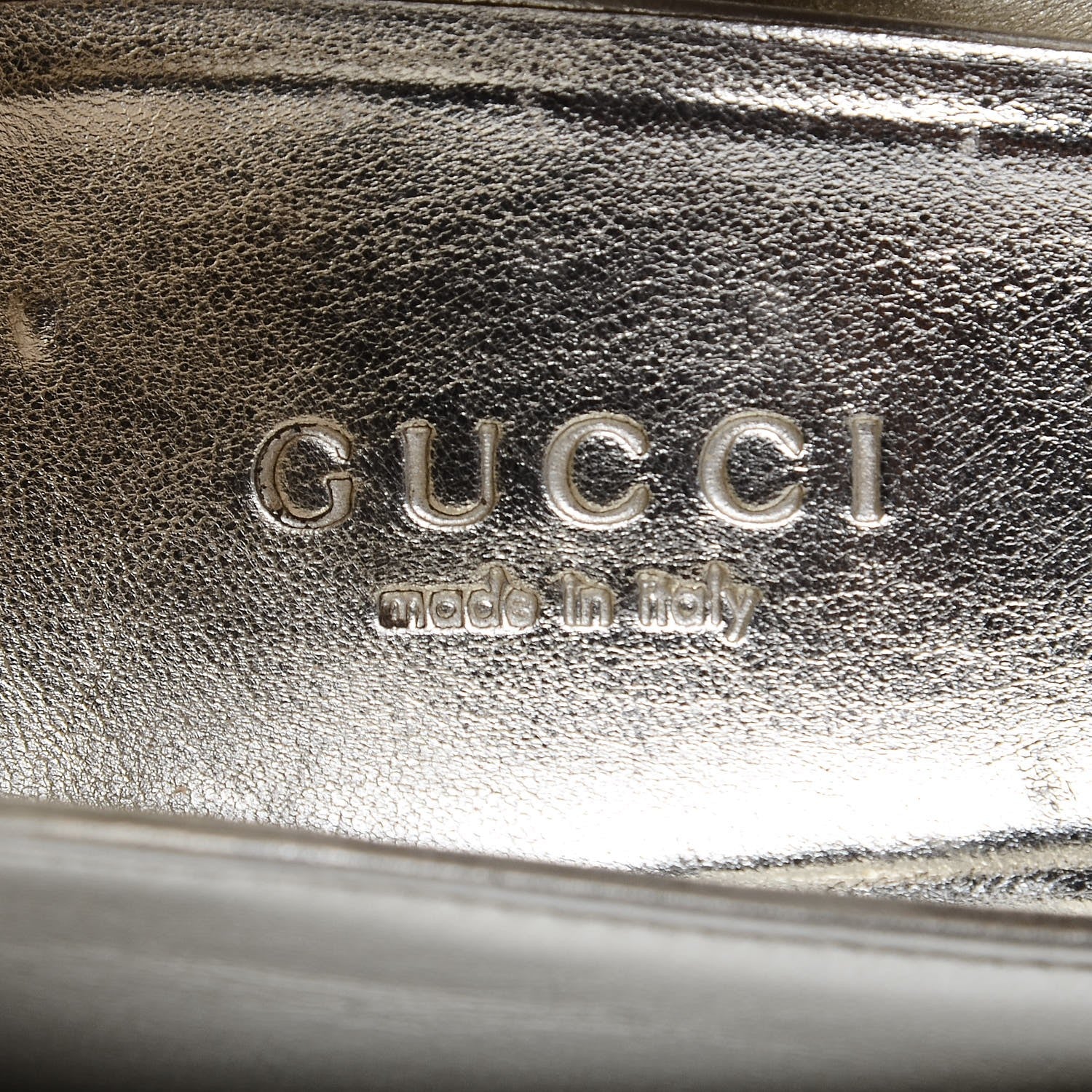 Gucci Metallic Nappa Peep Toe Wedges 6 Athena 9 of 11