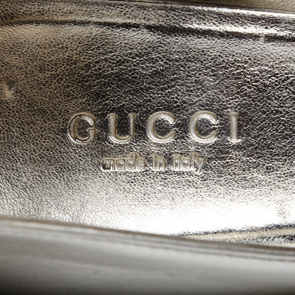Gucci Metallic Nappa Peep Toe Wedges 6 Athena 9 of 11