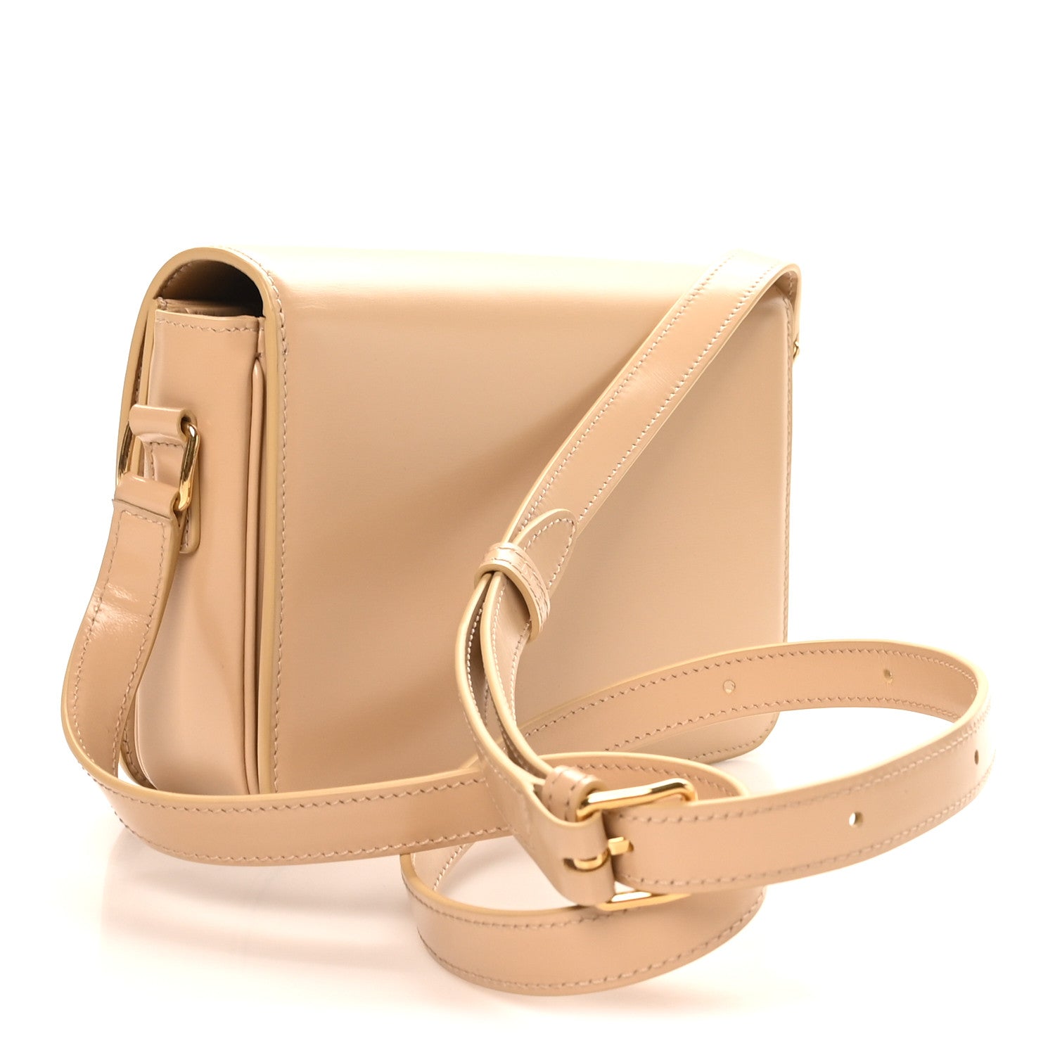Celine Shiny Calfskin Teen Triomphe Oat Beige 3 of 9