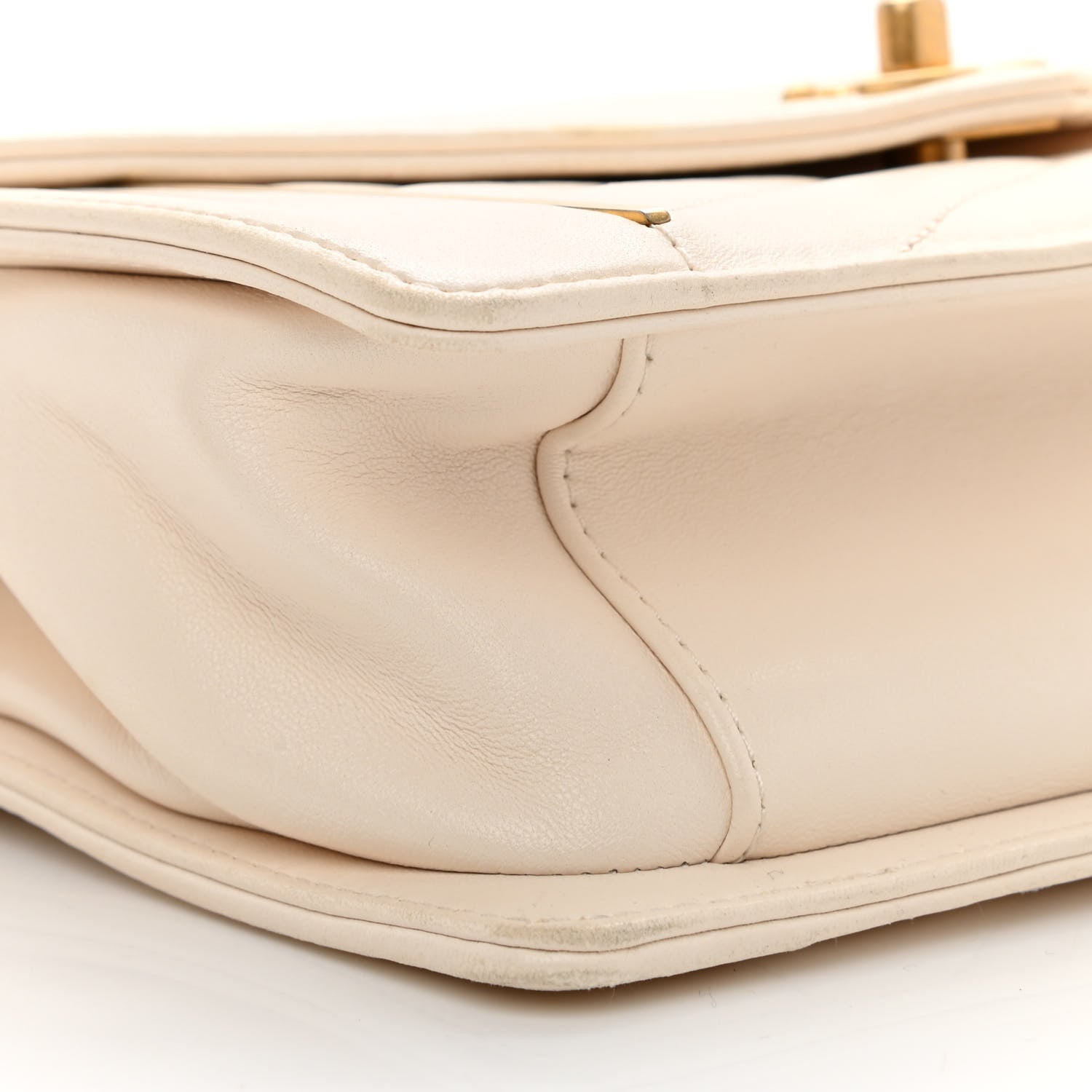 Chanel Lambskin Reversed Chevron Quilted Flap White 10 of 17