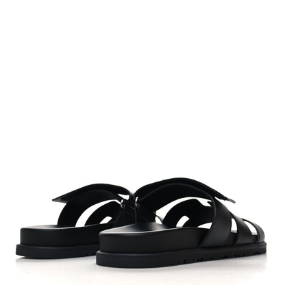 Hermes Calfskin Womens Chypre Sandals 39 Black 4 of 8