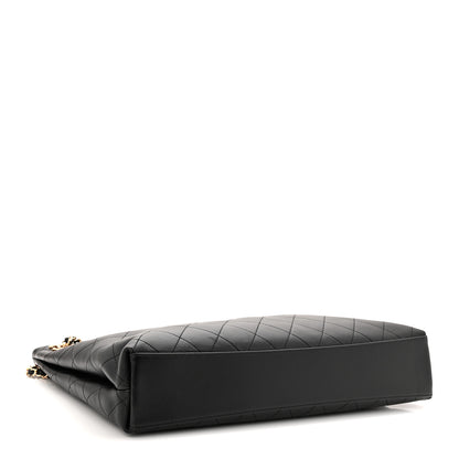Chanel Lambskin Quilted Shopping Tote Black 4 of 10
