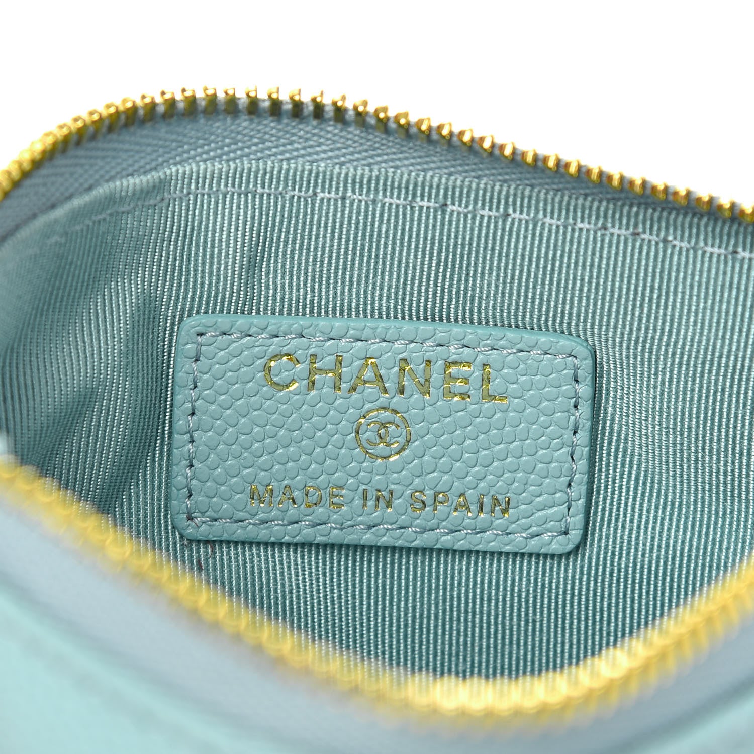 Chanel Caviar Quilted Small Cosmetic Case Light Blue 6 of 6