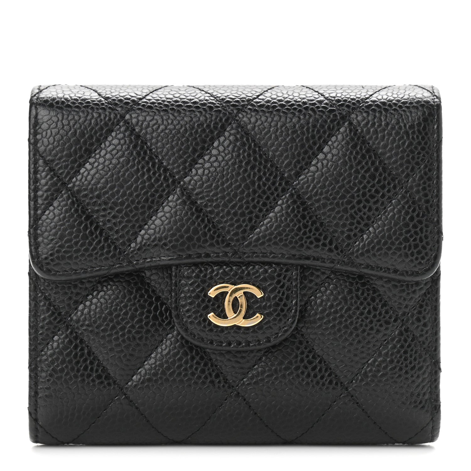 Chanel Caviar Quilted Compact Flap Wallet Black 1 of 10