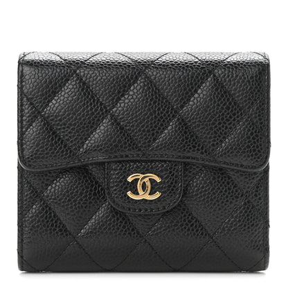 Chanel Caviar Quilted Compact Flap Wallet Black 1 of 10