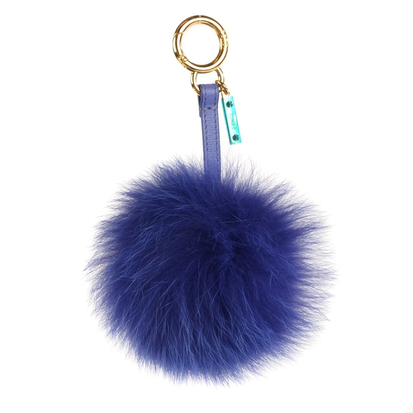 Fox Fur Vitello Elite Pom Pom Bag Charm Viola Cassis