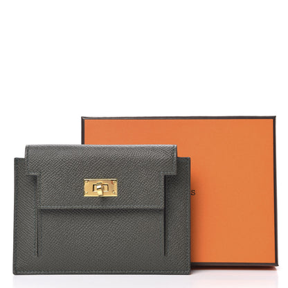 Hermes Epsom Kelly Pocket Compact Wallet Vert De Gris 7 of 7