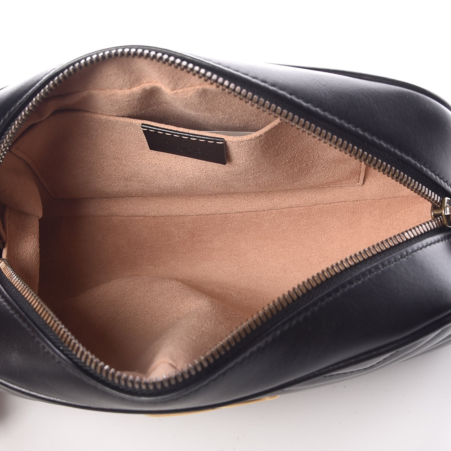 Gucci Calfskin Matelasse Small GG Marmont Chain Shoulder Bag Black 7 of 9