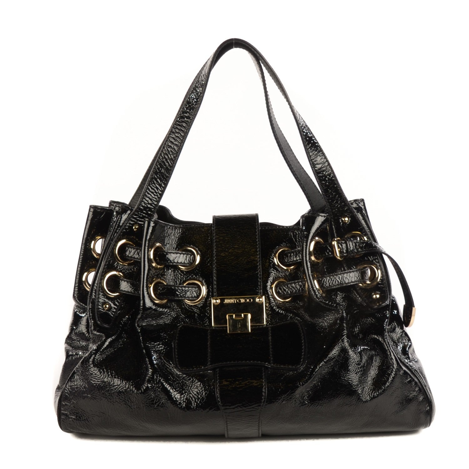 Jimmy Choo Crushed Patent Ramona Black 1 of 6