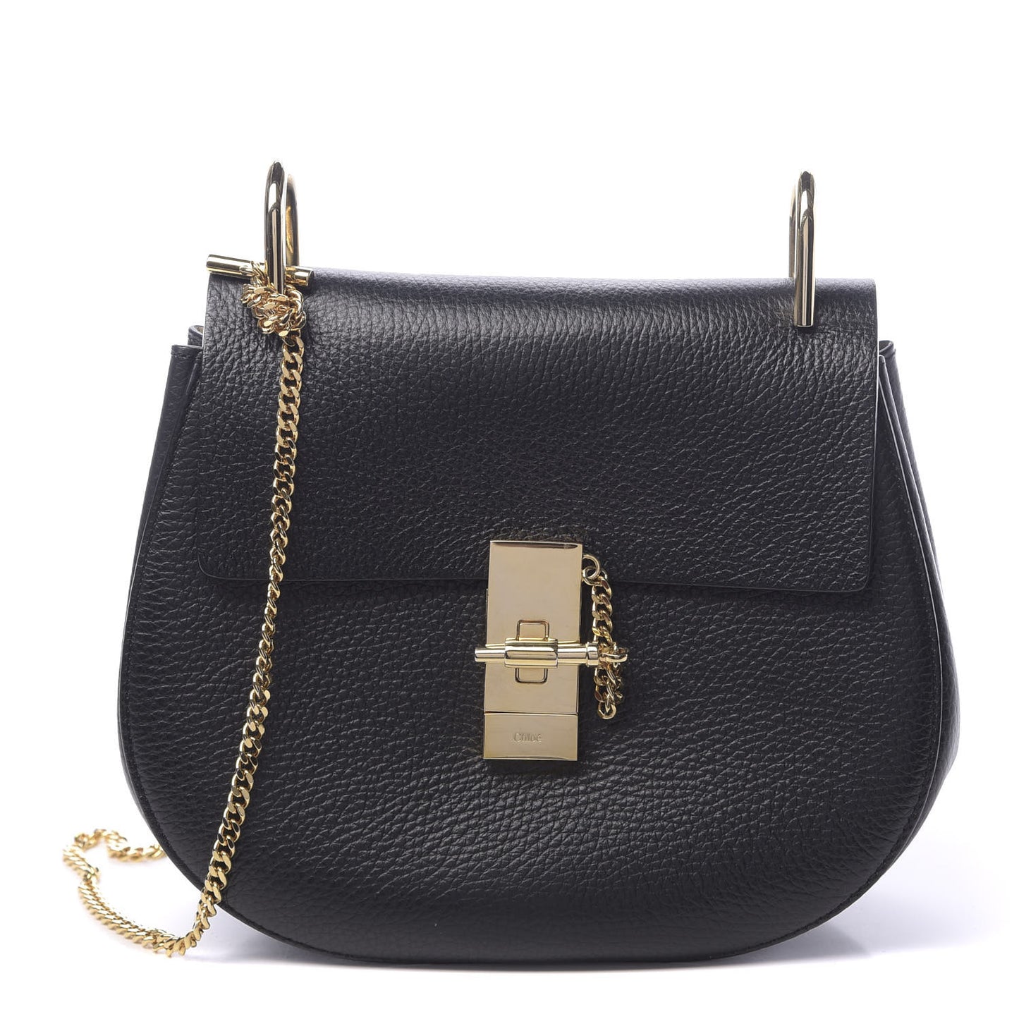 Grained Lambskin Drew Crossbody Black