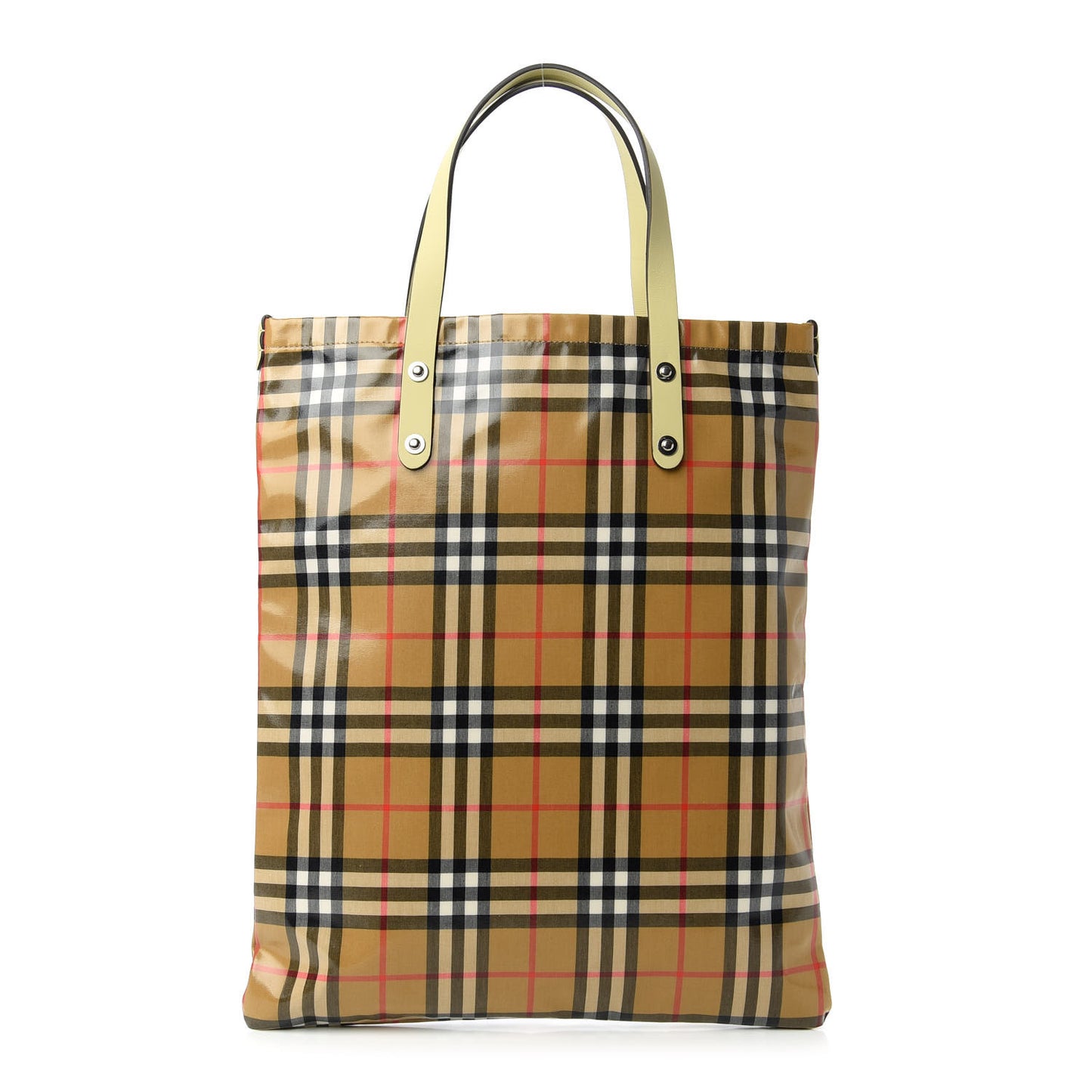 Coated Canvas Vintage Check Shopper Tote Antique Yellow