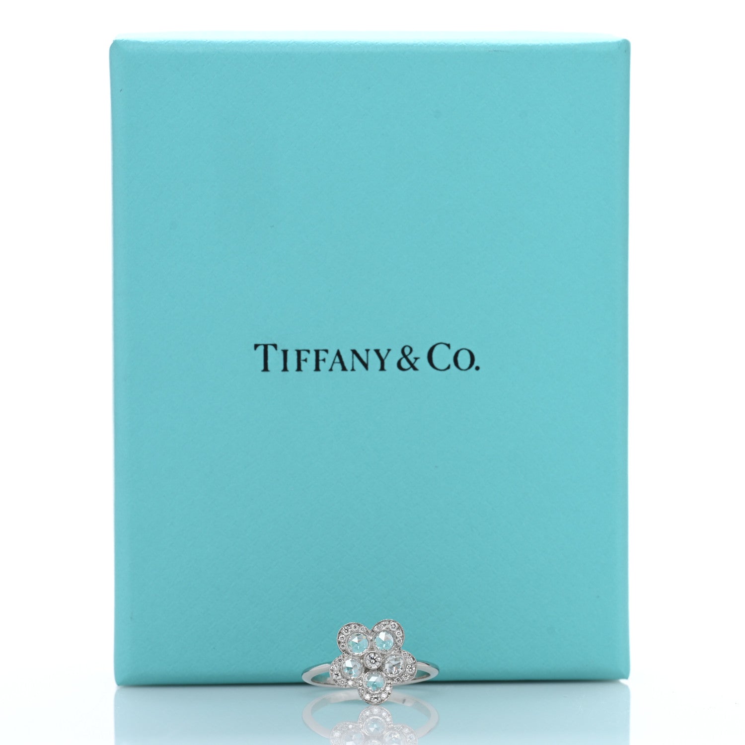 Tiffany Platinum Diamond Enchant Flower Ring 54 7 5 of 5