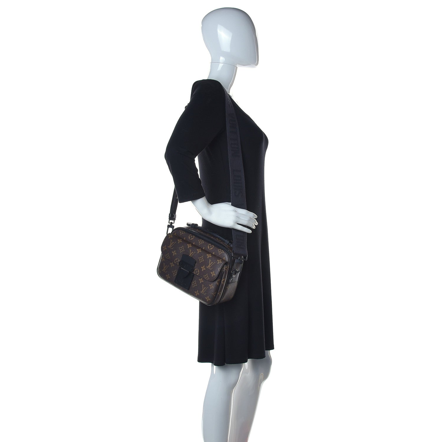 Louis Vuitton Monogram Macassar S Lock Messenger 2 of 9