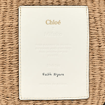 Chloe Raffia Calfskin Small Basket White 8 of 9