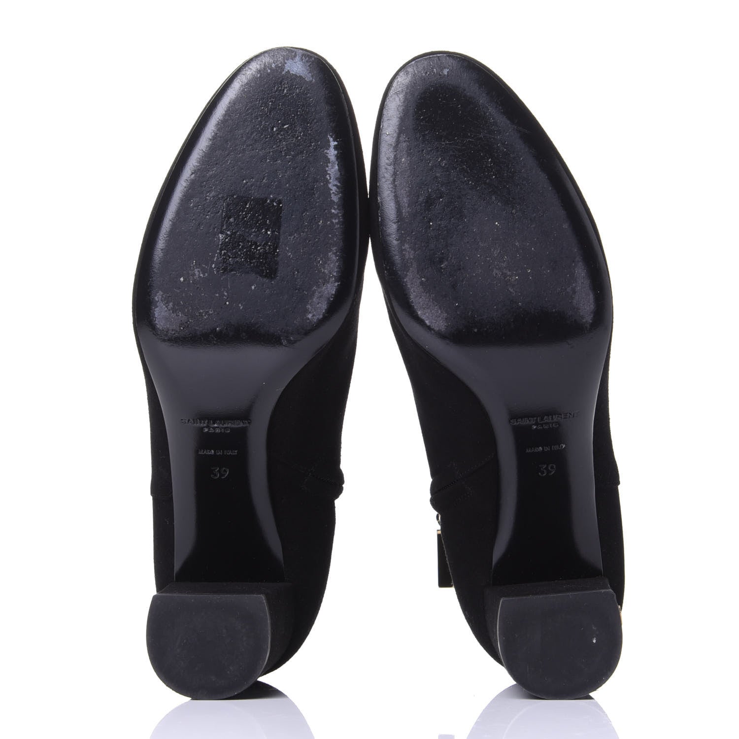 Saint Laurent Kid Scamosciato Loulou 70 Ankle Zip Boot 39 Black 7 of 11