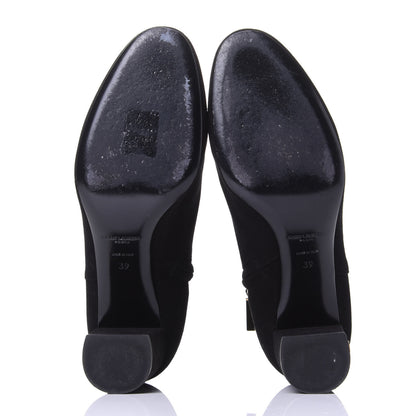 Saint Laurent Kid Scamosciato Loulou 70 Ankle Zip Boot 39 Black 7 of 11